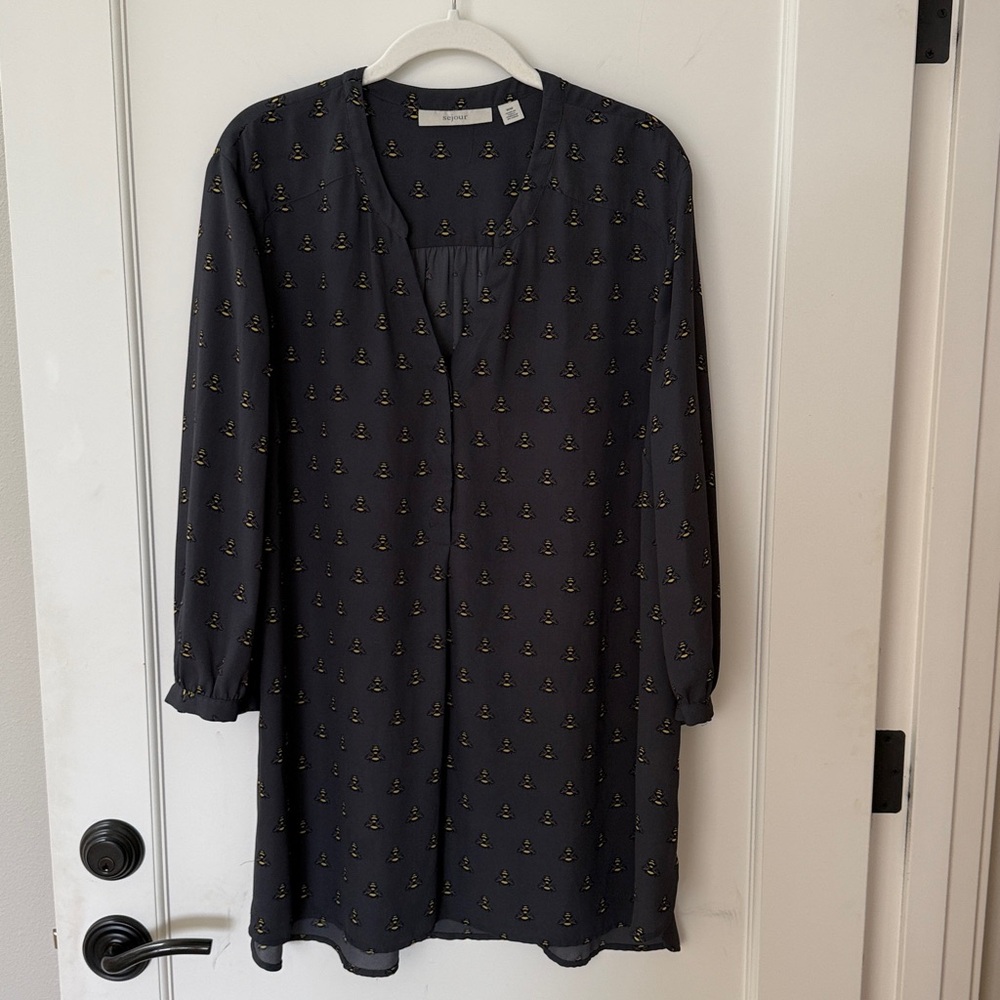 Sejour dark gray blouse 3/4 sleeves 16W